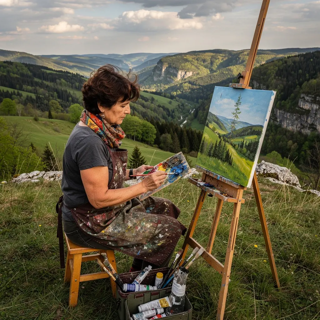 Majestic waterfalls cascading down moss-covered rocks in a tranquil forest setting of Slovak Paradise.